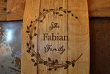Personalized Family Name Wine Barrel Stave Sign