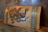 Wine Art Octopus Wine Barrel Stave Sign