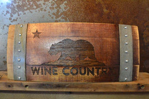 Wine Country Cali Bear Wine Barrel Stave Sign