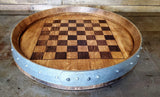 Laser Engraved Chess/Checker Board made from a Repurposed Napa Valley Wine Barrel