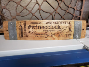 Wing Hashtags Wine Barrel Stave Signs