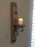 Wine Barrel Stave Wall Candle Holder